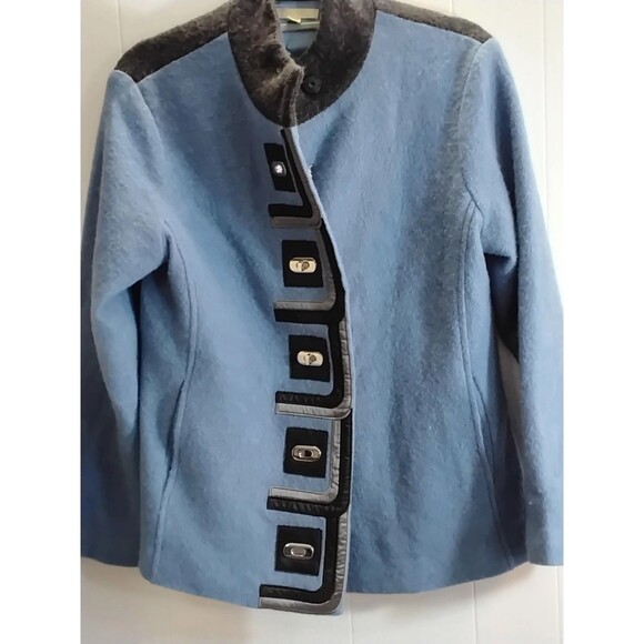 Carson Wool Jacket Size M Blue & Gray Color - Picture 1 of 5